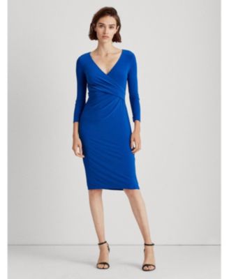 4-Sleeve Ruched Jersey Dress ...